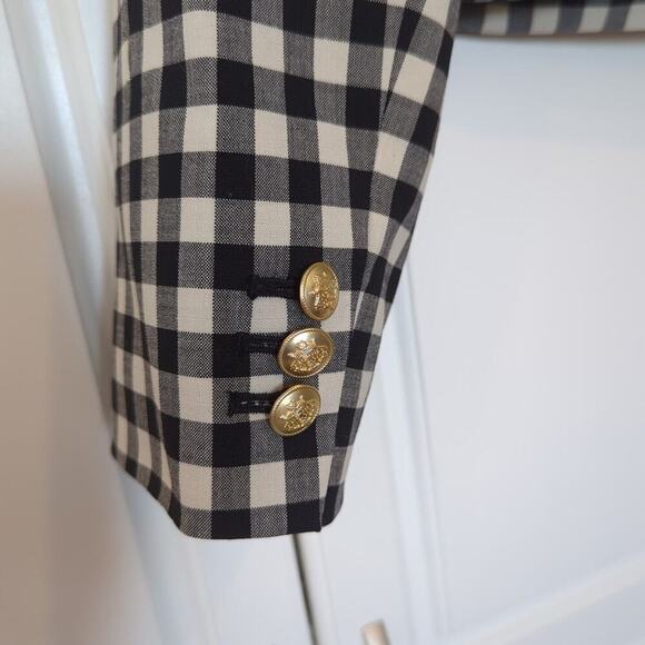 J Crew Louisa Lady Jacket Italian Stretch Wool Black Gingham NWT Size 8 - Picture 6 of 11